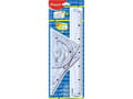 Miniatyrbild 2 av 4: Maped Maxi, Protractor, Linjal, Triangel, 4 styck, Transparent, Plast, 45° & 60°, Halvcirkel