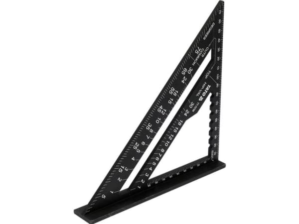 Yato YT-70786, Trekantet snekkermarkeringsverktøy, Sort, Aluminium, cm, tommer, MM Fiber, 18 cm