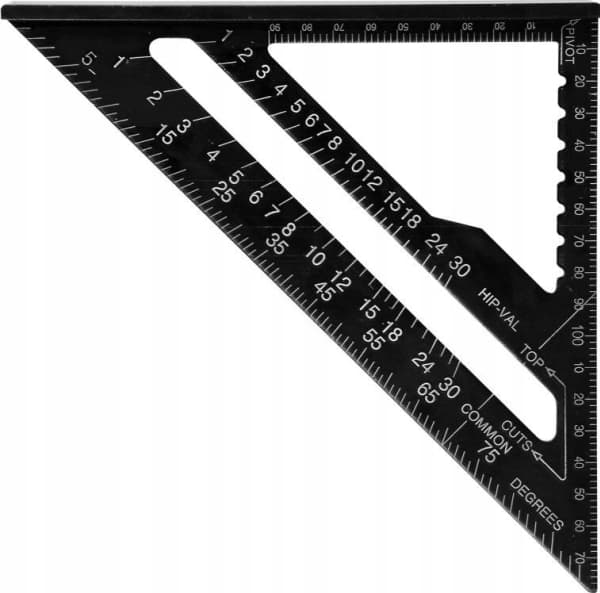 Yato YT-70786, Trekantet snekkermarkeringsverktøy, Sort, Aluminium, cm, tommer, MM Fiber, 18 cm