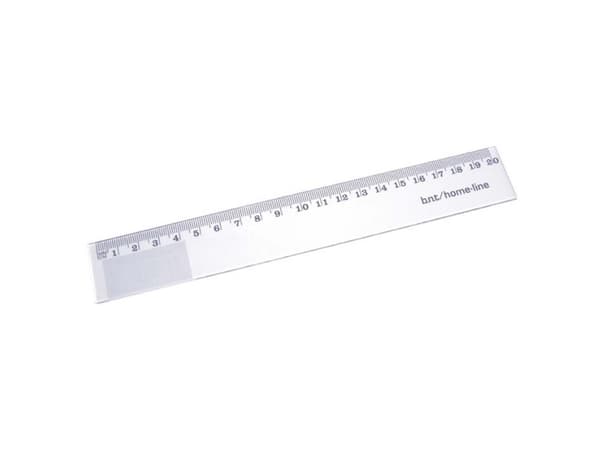 Skolelineal 20cm Transparent