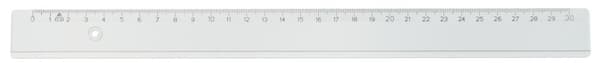 Linjal 30 cm cm/mm-gradering plast 10/fp