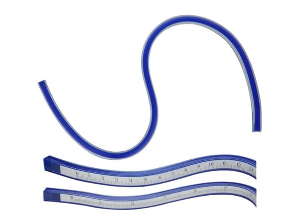 Donau Elektronik MLK60 Kurvelineal Plastic , Stål Blå 60 cm