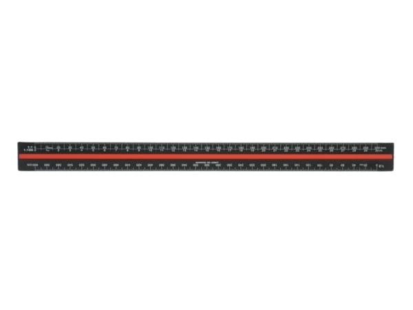 Linex 382, Skalstock, Gjuten aluminium, Svart, Röd, cm, mm, 300 mm, 1 styck