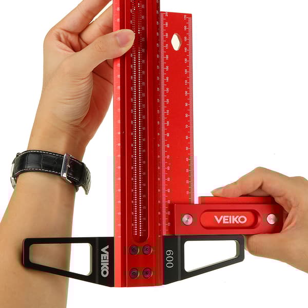 VEIKO TS Precision Træbearbejdning Line Scriber Marking T Liner Aluminium Alloy Hole Positioning Marking Gauge, 600mm