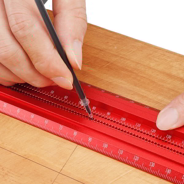 VEIKO TS Precision Træbearbejdning Line Scriber Marking T Liner Aluminium Alloy Hole Positioning Marking Gauge, 600mm