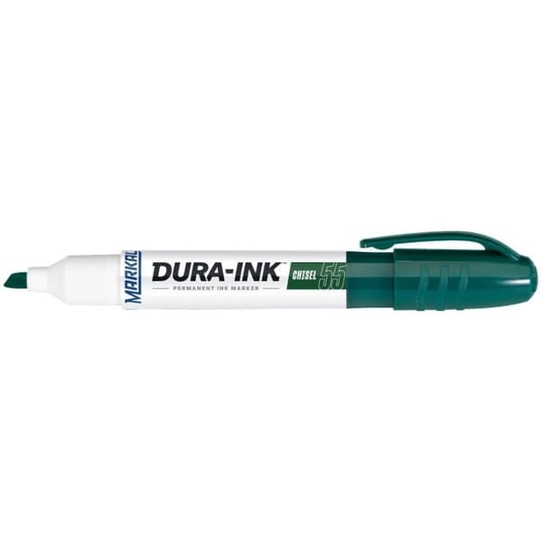 Sæt med 15 produkter. Marker Dura-Ink Markal 55, grøn 1,5 & 4,5 mm