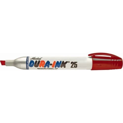 Set med 5 produkter. Bläckmarkör Markal Dura-Ink 25, 3 & 6mm, röd