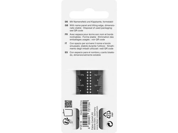 Faber-Castell 172115, Vanlig linjal, Assorterte farger, cm, MM Fiber, 150 mm, 1 stykker