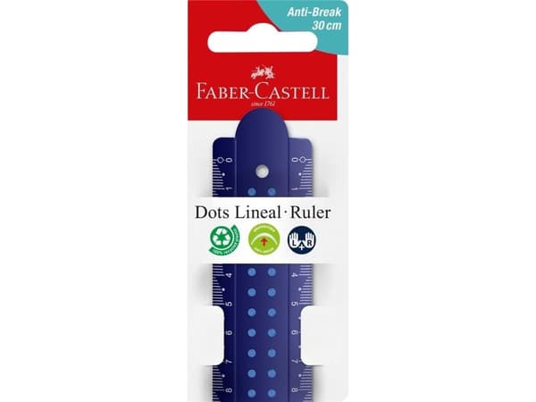 Faber-Castell 172130, Vanlig linjal, Assorterte farger, cm, MM Fiber, 300 mm, 1 stykker
