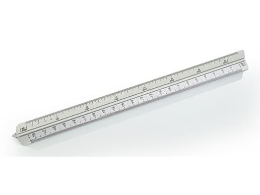 WEDO kolmikulmainen viivoitin arkkitehti, alumiinia, hopeanväriset listat, kohokuvioitu asteikko, - 1 kpl (5255101)