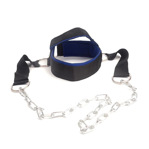 Gym Head Harness - justerbar nakketrener med stålkjetting og polstring