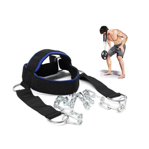 Gym Head Harness - justerbar nakketrener med stålkjetting og polstring