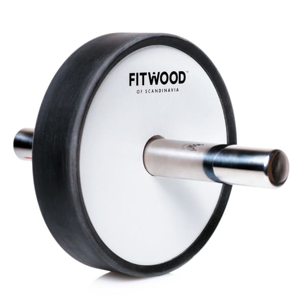 FitWood Kjerag Ab Wheel - Hvid Træ / Rustfri Stål Håndtag / Sort Ring