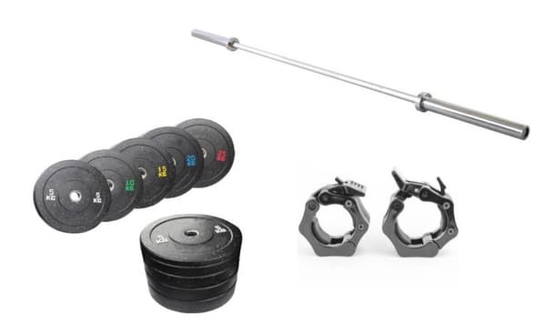 Odin High Impact Bumper Plates Barbell Set 30kg