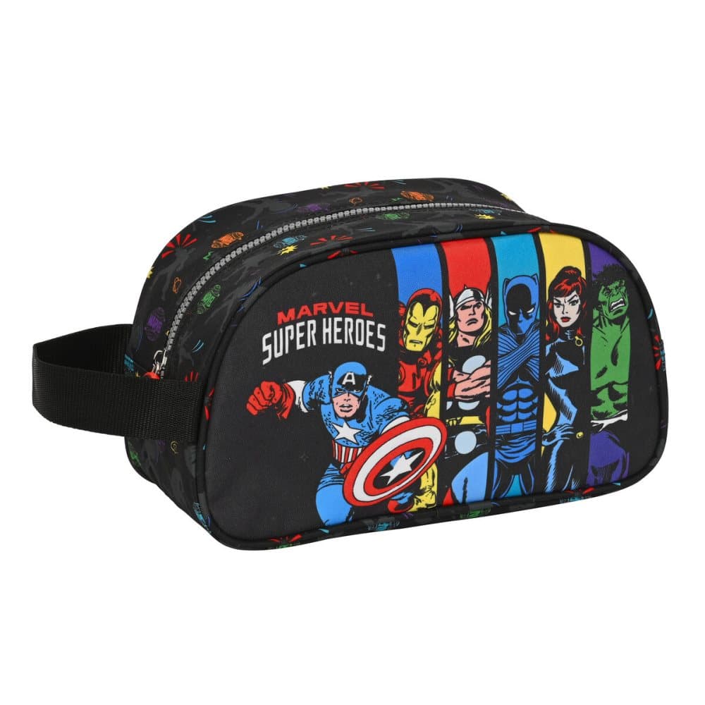 Skolnecessär The Avengers Super heroes Svart (26 x 15 x 12 cm)