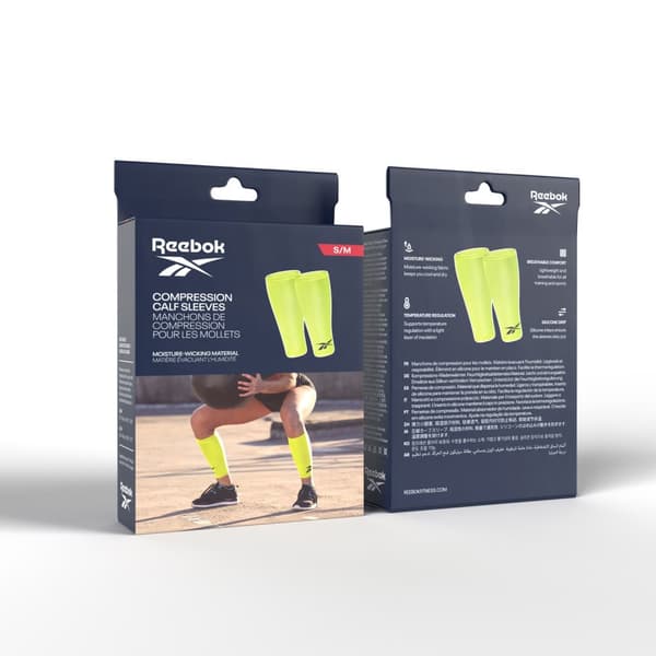 Reebok Kompresjonslegg Sleeves (2 stk) - Gul - L/XL