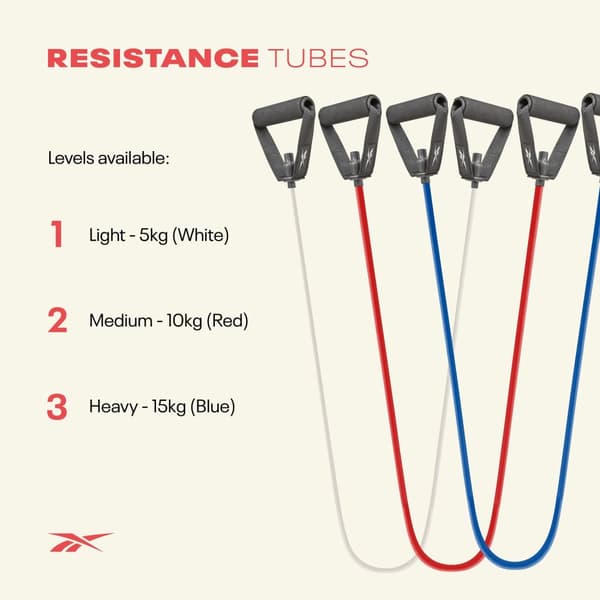 Reebok Resistance Tube Treningsstrikk Hvit - Light