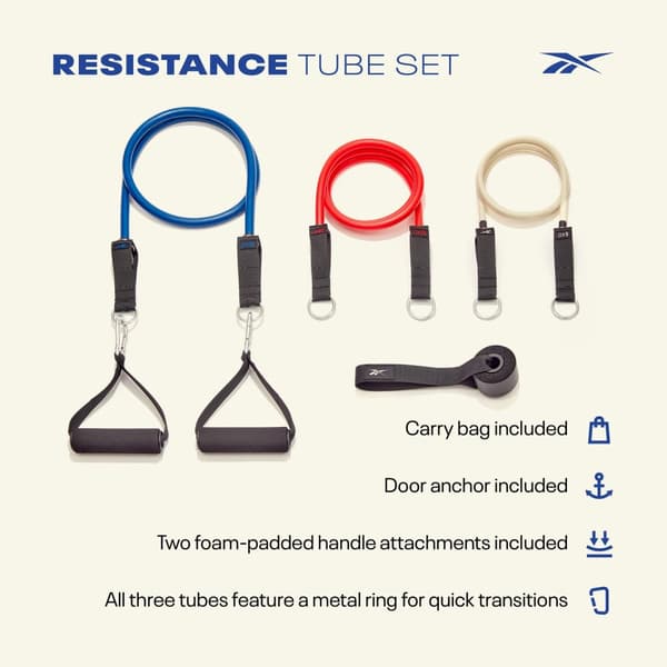 Reebok Resistance Tube Treningsstrikk Sett