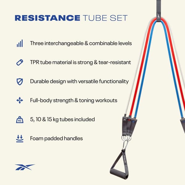 Reebok Resistance Tube Treningsstrikk Sett