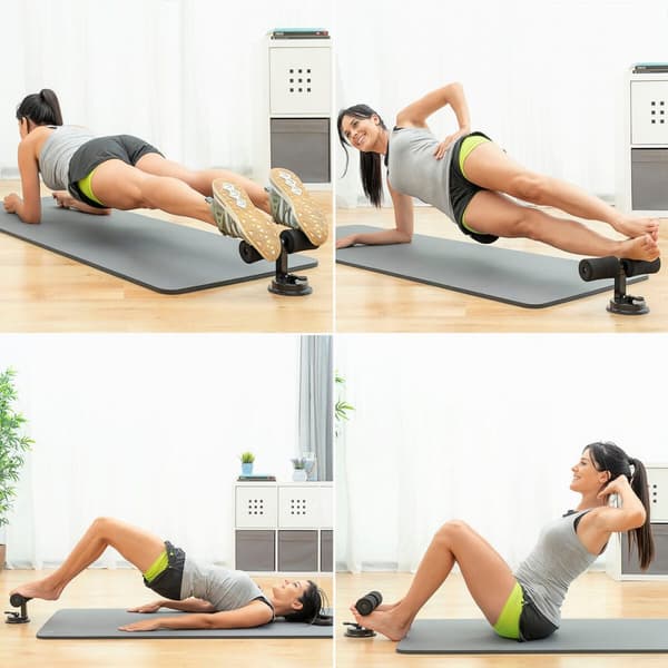 Situps-fotfäste med sugkopp och träningsguide CoreUp InnovaGoods