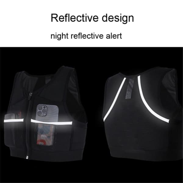 Löparväst Mobilhållare Fickor Reflexer träningskläder - Small