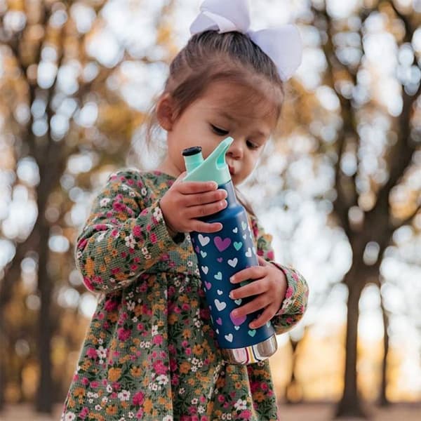 Klean Kanteen Rustfri Stål Flaske Insulated Kid Classic 355ml Barn Sport Kasket Blå