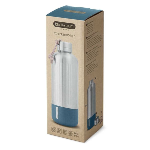 Black+blum Rustfri Stål Flaske Explorer 850ml Blå,Søvfarvet