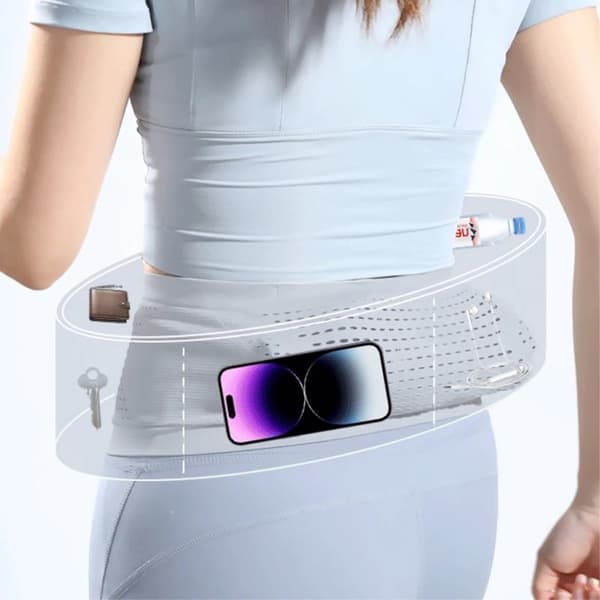 Elastisk Løpebelte Midjeveske Fanny Pack - Svart/L