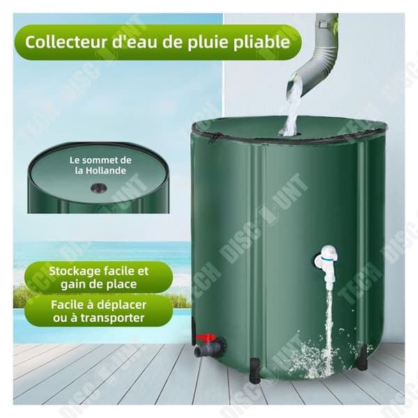 TD Vattenlagringsbehållare 200L / 52 Gallon Fällbar Regnvattentank i PVC Bärbar Mångsidig Vattenåtervinning