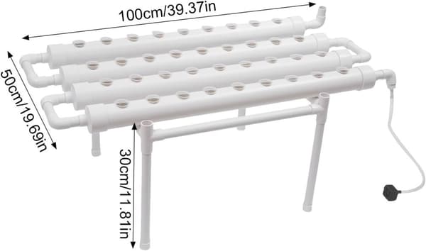 Hydroponiska förökningssystem, 4 rör, 36 planteringsplatser