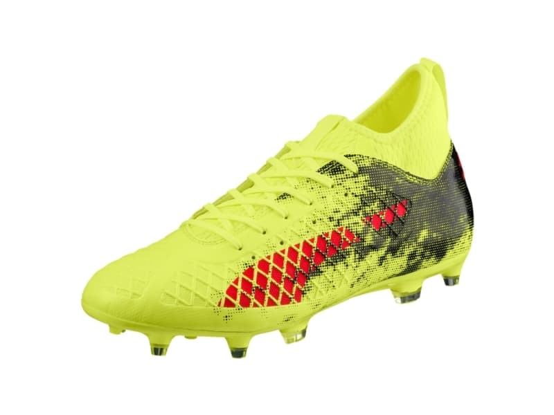 PUMA FUTURE 18.3 FG/AG, Fotball, Hankjønn, Voksen, Svart, Rød, Gult, EUE, Monoton