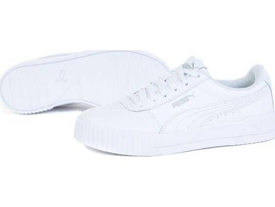PUMA Carina Leather, Honkoppling, Vuxen, Modesneakers, Vit, EUE, Monokromatiskt