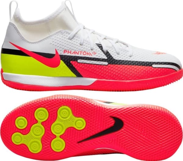 Nike White and red indoor shoes Nike Phantom GT2 Academy IC DC0815 167 - Junior 36