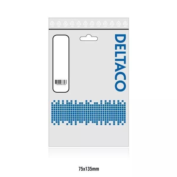 DELTACO SATA-kabel, SATA 6Gb/s, lås-clips, rak-rak, 0,3m, svart (SATA-1000)