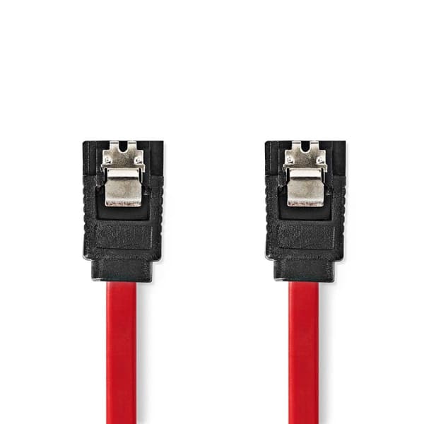 Nedis SATA kabel | 1.5 Gbps | SATA 7-Pin Hona | SATA 7-Pin Hona | Nickelplaterad | 0.50 m | Platt | PVC | Röd | Låda