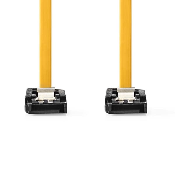 Nedis SATA kabel | 6 Gbps | SATA 7-Pin Hona | SATA 7-Pin Hona | Nickelplaterad | 0.50 m | Platt | PVC | Gul | Låda