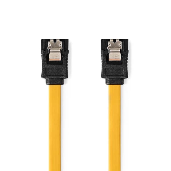 Nedis SATA kabel | 6 Gbps | SATA 7-Pin Hona | SATA 7-Pin Hona | Nickelplaterad | 0.50 m | Platt | PVC | Gul | Låda