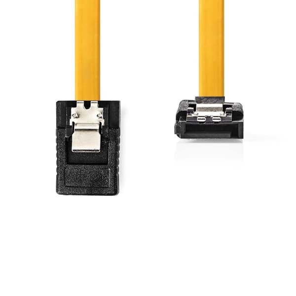 Nedis SATA kabel | 6 Gbps | SATA 7-Pin Hona | SATA 7-Pin Hona | Nickelplaterad | 0.50 m | Platt | PVC | Gul | Låda