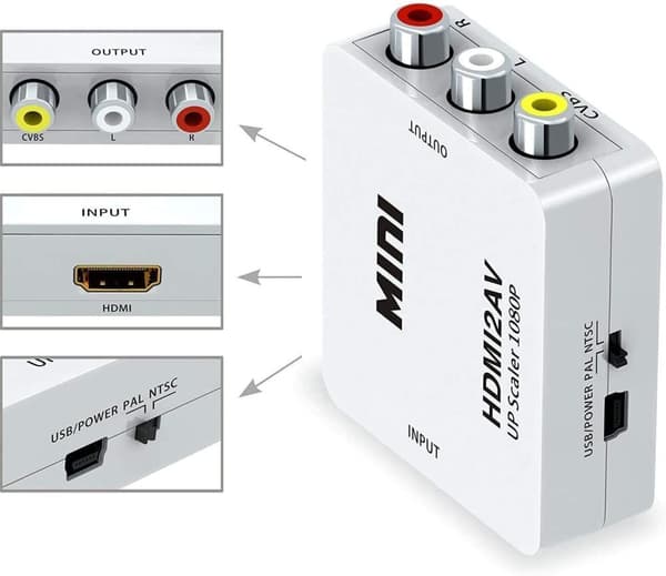 HDMI till Composite RCA CVBS AV Converter Adapter