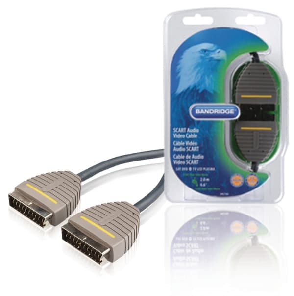 Bandridge SCART-Kabel SCART hane - SCART hane 2.00 m Blå
