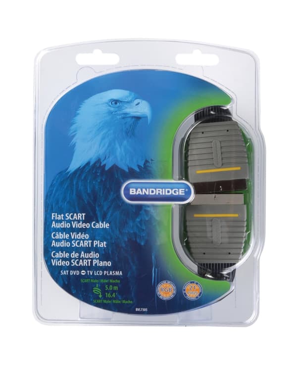 Bandridge SCART-kaapeli SCART Uros - SCART Uros 5.00 m Sininen