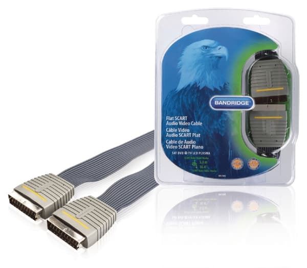Bandridge SCART-kaapeli SCART Uros - SCART Uros 5.00 m Sininen