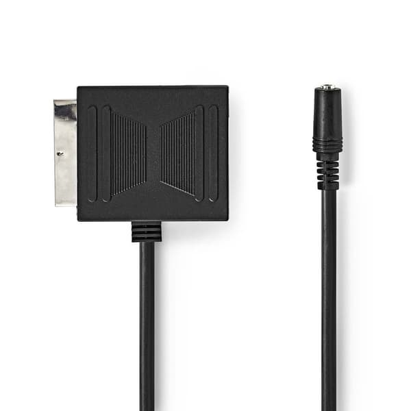 Nedis SCART-kabel | SCART Hane | SCART Hona / 3.5 mm Hona | Nickelplaterad | 480p | 0.20 m | Rund | PVC | Svart | Låda