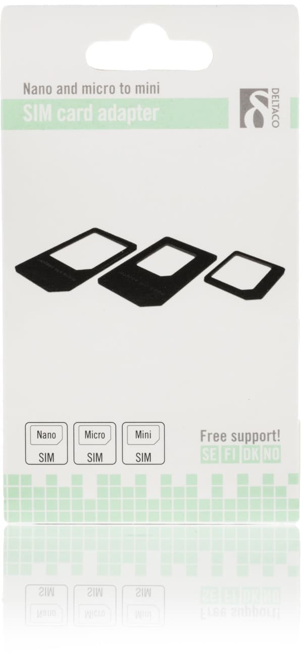 SIM card adapter for micro/mini/nano SIM, black