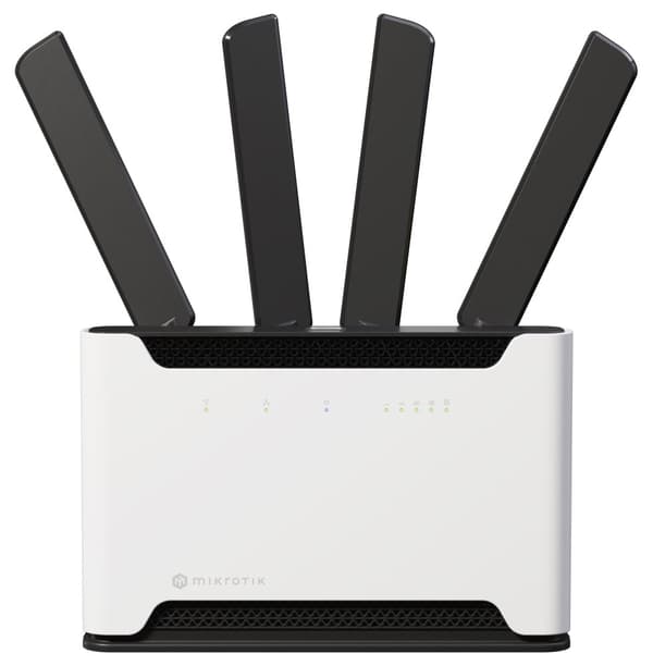 MikroTik Chateau 5G ax, 4x GLAN, 2,5 GLAN, 2.4+5GHz, 802.11a/b/g/n/ac/ax, LTE 20, USB 3.0, L4, indoor Hvit