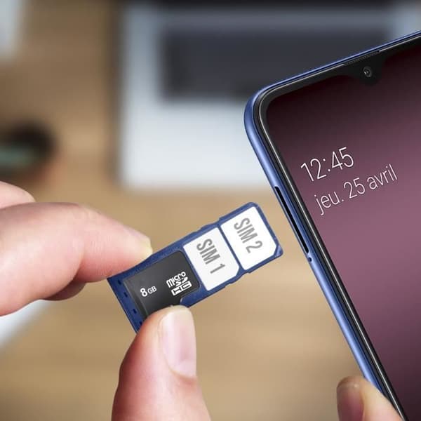Galaxy A10 kortlåda - AVIZAR - 2x Nano Sim och microSD-adapter - Blå
