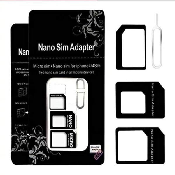 3 SIM - MICRO SIM - STANDARD SIM ADAPTERS FÖR IPHONE 3 4 5