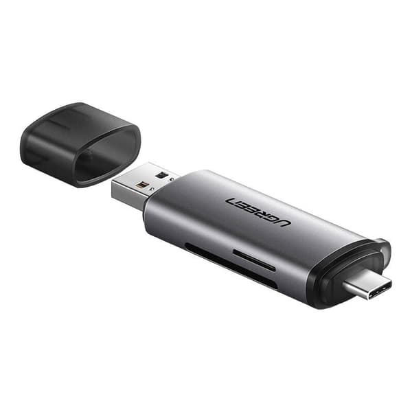 CARD READER extern Ugreen,"CM185" interfata USB 3.0/USB Type-C 3.0,citeste/scrie:SD,microSD viteza pana la 5 Gbps,suporta carduri maxim 2TB,plastic,bl