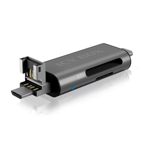 ICY BOX IB-CR201-C3 - card reader - micro USB / USB / USB-C 3.2 Gen 1