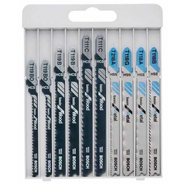 Bosch Accessories 2607010630 Sticksågbladset trä/metall Basic, 10-delars 1 set